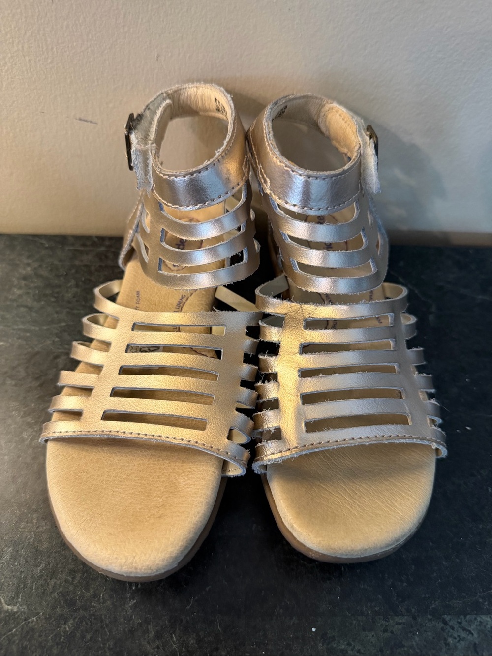 Stride Rite Metallic Silver girls Gladiator Sandals Size 12M